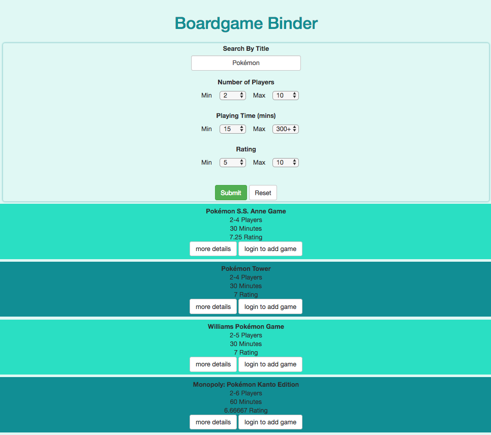 Boardgame Binder screenshot